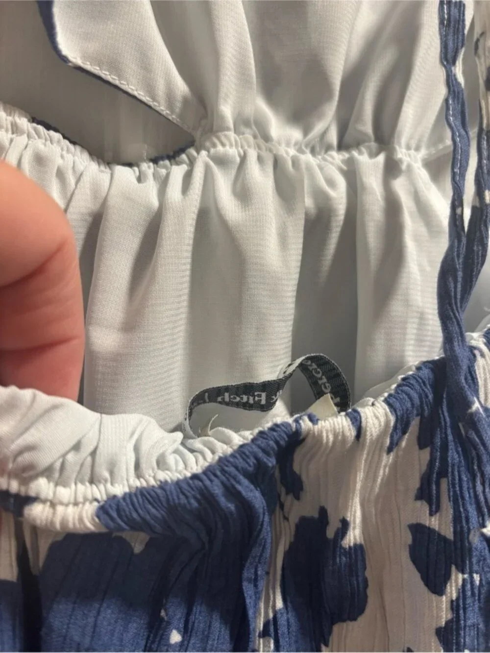 Abercrombie & Fitch Blue & White Cutout Maxi Dress Medium Lined Pockets